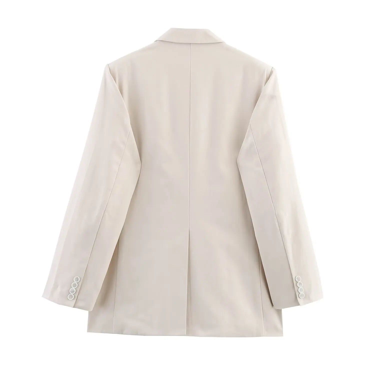 Women’s Loose Texture Blazer Lapel Long Sleeves Patch Pockets Hidden Button Slit Hem Jacket
