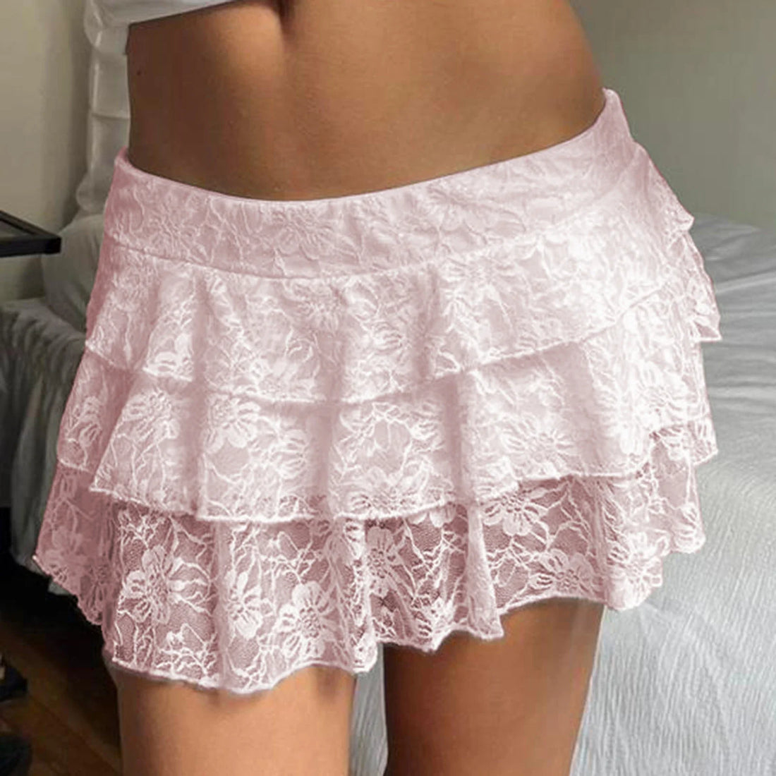 Women’s Mini Skirt Floral Elastic Waist
