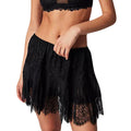 Women’s Mini Skirts Mid-Rise Pleated Lace Skirt - black / M