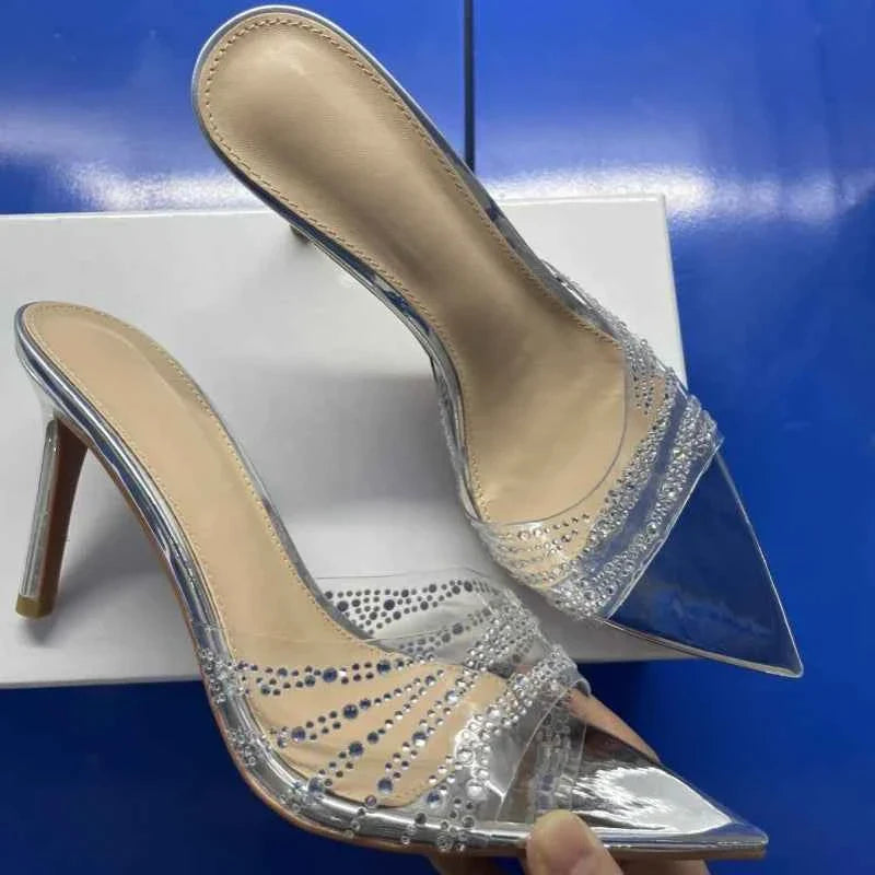 Women's Mules Rhinestone High Heel