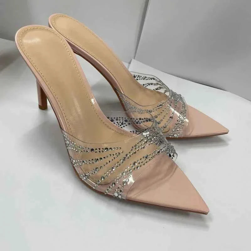 Women's Mules Rhinestone High Heel