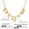 Women’s Non-fading Stainless Steel Electroplated 18K Gold Shell Pearl Necklace - XL31579 / electronic accessories