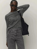 Women’s O-neck Elegant Slim Fit Sweater - Dark Gray / S