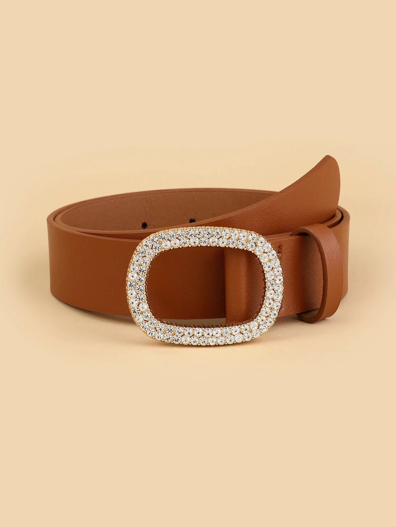 Women’s Oval Diamond Buckle Head Belt