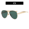 Women’s Oversized Pilot Sunglasses - c5 gold green