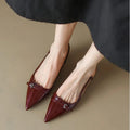 Women’s Patent Leather Slip on Pointed Toe Sandals
