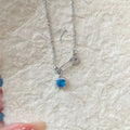 Women’s Personalized Pin Pink Heart-shaped Light Luxury Necklace - Blue Diamond Silver - electronic accessories