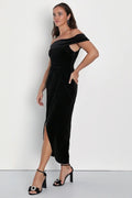 Women’s Personalized Velvet Off-shoulder Dress - Black / L - electronic accessories