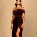 Women’s Personalized Velvet Off-shoulder Dress - electronic accessories