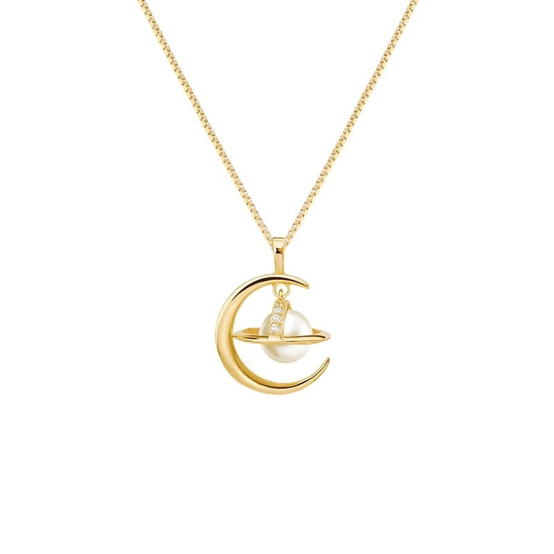 Women’s Planet Necklace Niche Design Temperament Saturn Clavicle Chain Versatile - Women / Gold - electronic accessories