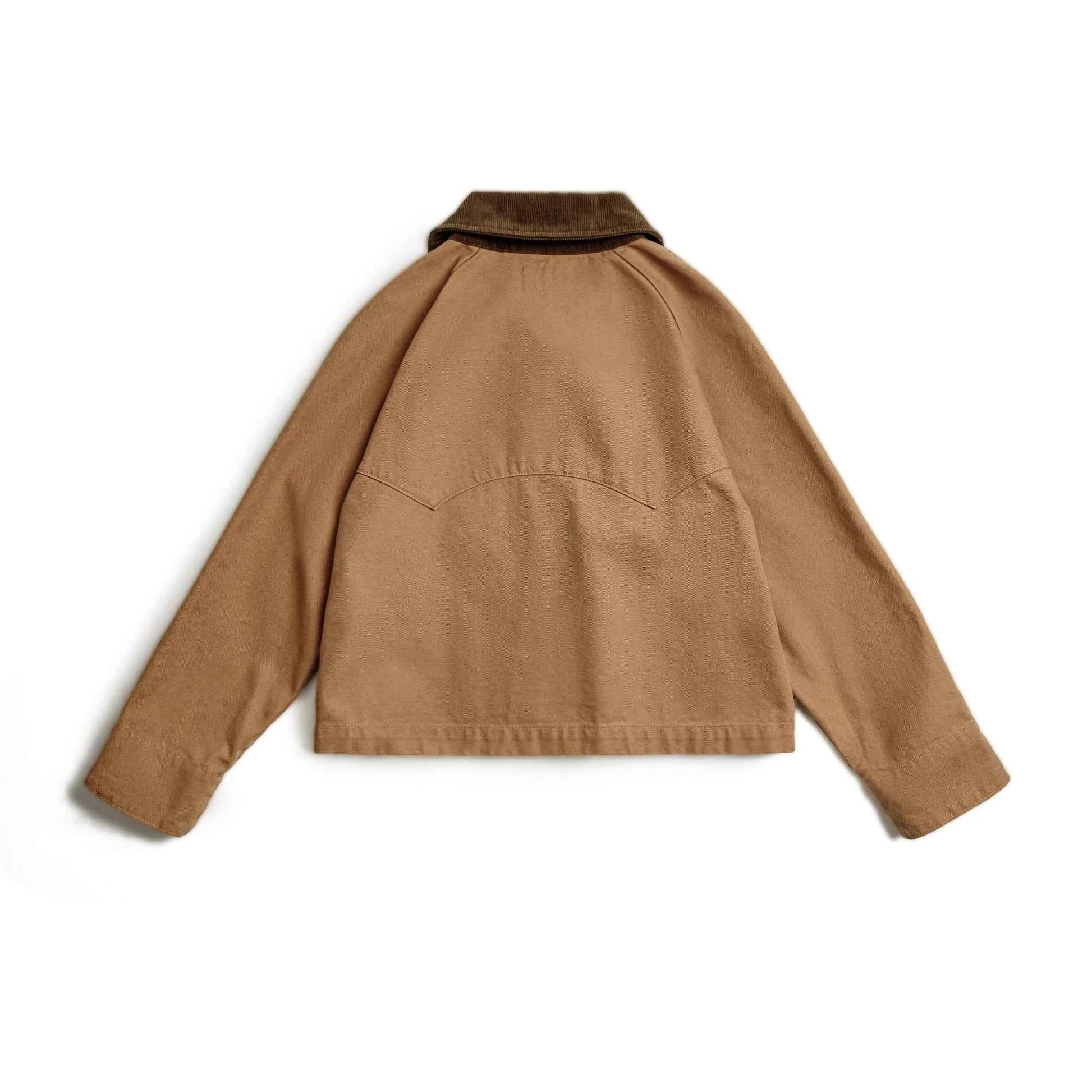 Women's Retro Khaki Corduroy Collar Barn Jacket