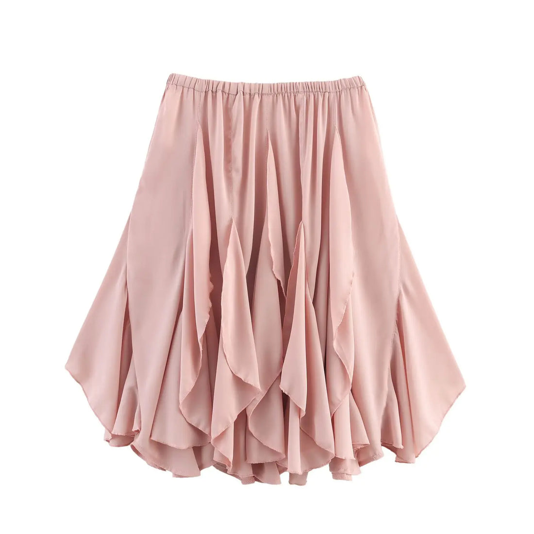 Women’s Ruffled Mini Skirt High Waist - Pink / XS