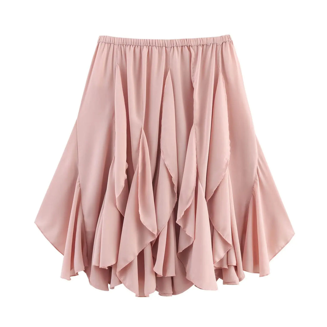Women’s Ruffled Mini Skirt High Waist - Pink / XS
