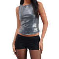 Women’s Sequin Glitter Tank Top - GRAY / L