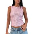 Women’s Sequin Glitter Tank Top - Pink / S