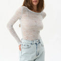 Womens Sheer Lace Top