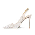 Women’s Shoes Lace High Heels - off white / 41