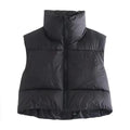 Women’s Short Cotton Down Vest Stand-up Collar - Other
