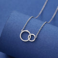 Women’s Simple Design Asymmetrical Size Double Ring Clavicle Necklace Versatile - Women / Silver - electronic
