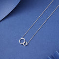 Women’s Simple Design Asymmetrical Size Double Ring Clavicle Necklace Versatile - electronic accessories