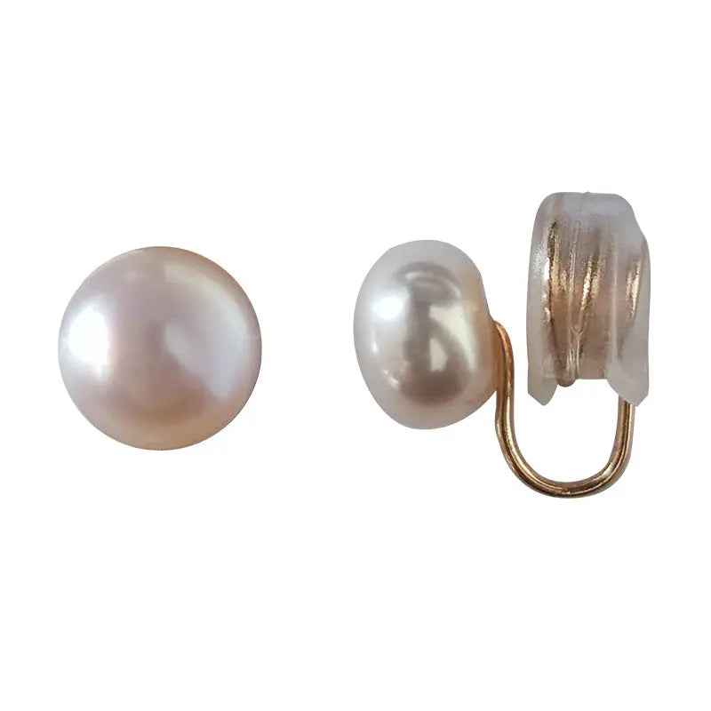 Women’s Simple Freshwater Pearl All-match Earrings - Ear Clip 8.5MM - electronic accessories