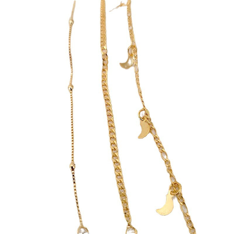 Women’s Simple Personality Multi-layer Anklet Suit - electronic accessories