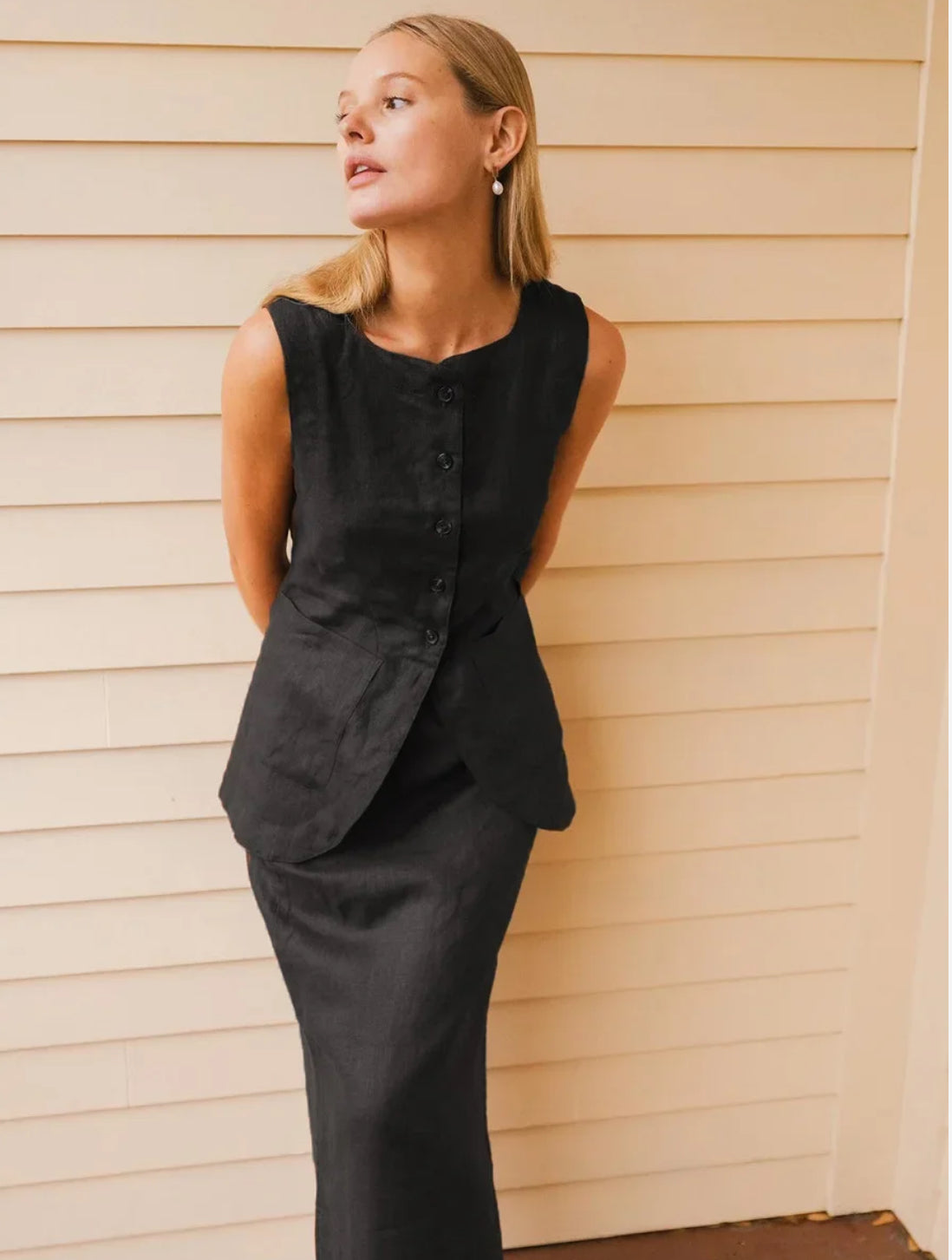 Women’s Sleeveless Vest High Waisted Skirt 2-Piece Set