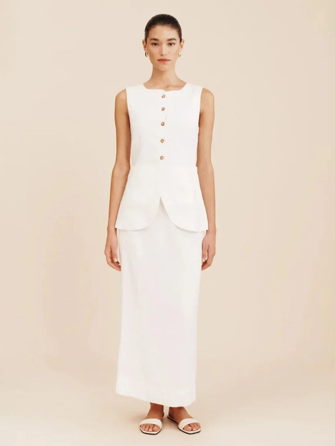 Women’s Sleeveless Vest High Waisted Skirt 2-Piece Set