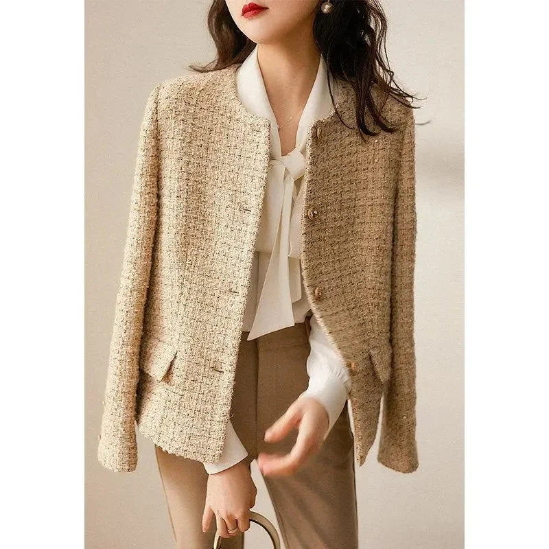 Women’s Slim Short Suit Single Breasted Round Neck Blazers
