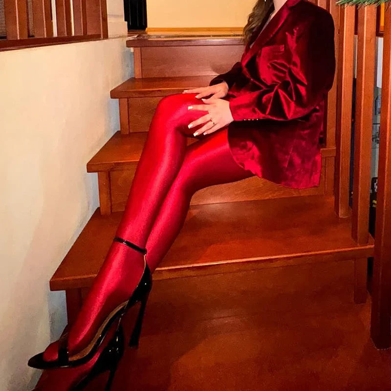 Women’s Slim Solid Tights High Waist Super Elastic