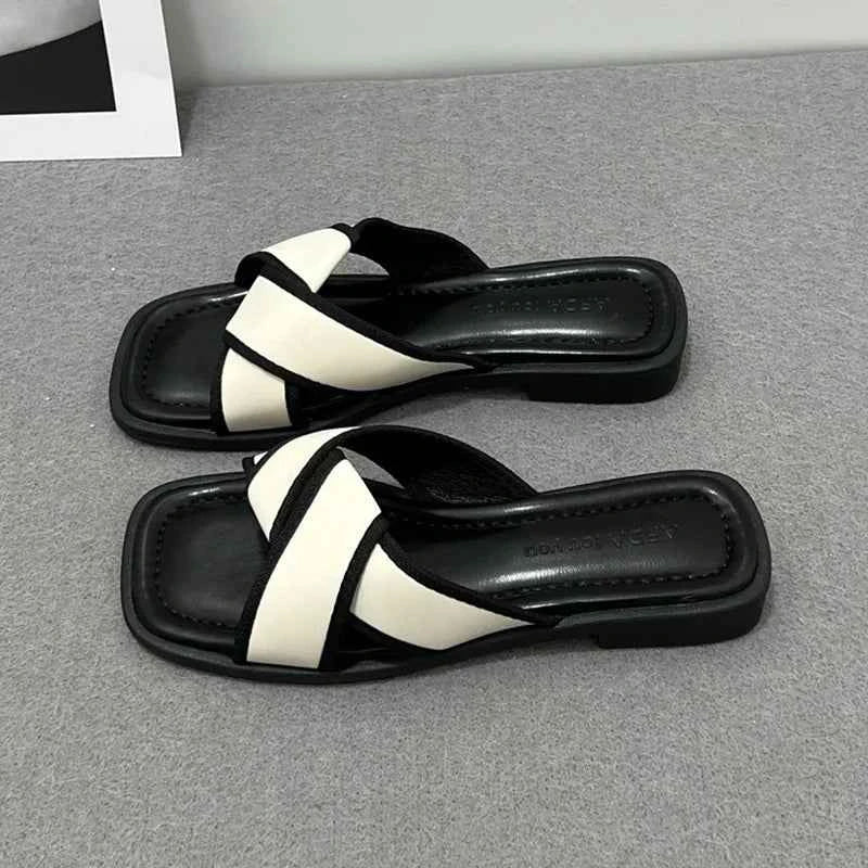 Women's Slippers Open Toe Low Heel