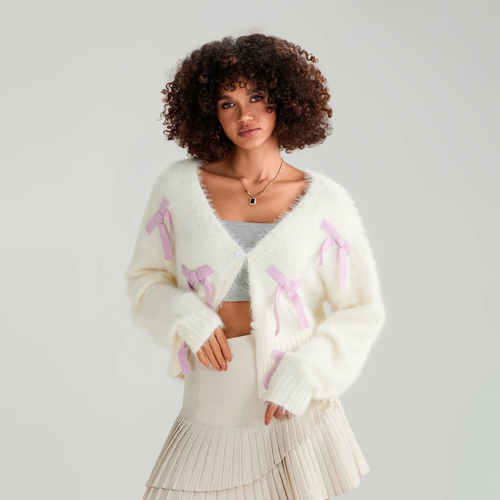 Women’s Solid Color Button Down Knit Cardigan