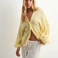Women’s Solid Color Knit Cardigan - Yellow / S