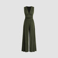 Women’s Solid Color Loose Sleeveless Knitted Jumpsuit - 2XL / Army Green - electronic accessories
