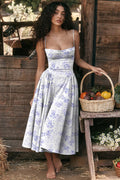 Women’s Solid Color Printing Mid-Waist Slip Dress - Fashion - Clothing