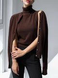 Women’s Solid Sweater Cardigan Long Sleeve - Coffee Suit / M