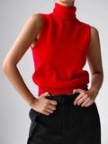 Women’s Solid Sweater Cardigan Long Sleeve - Red Vest / S