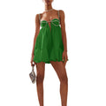 Women’s Spaghetti Strap Mini Dress - green / S