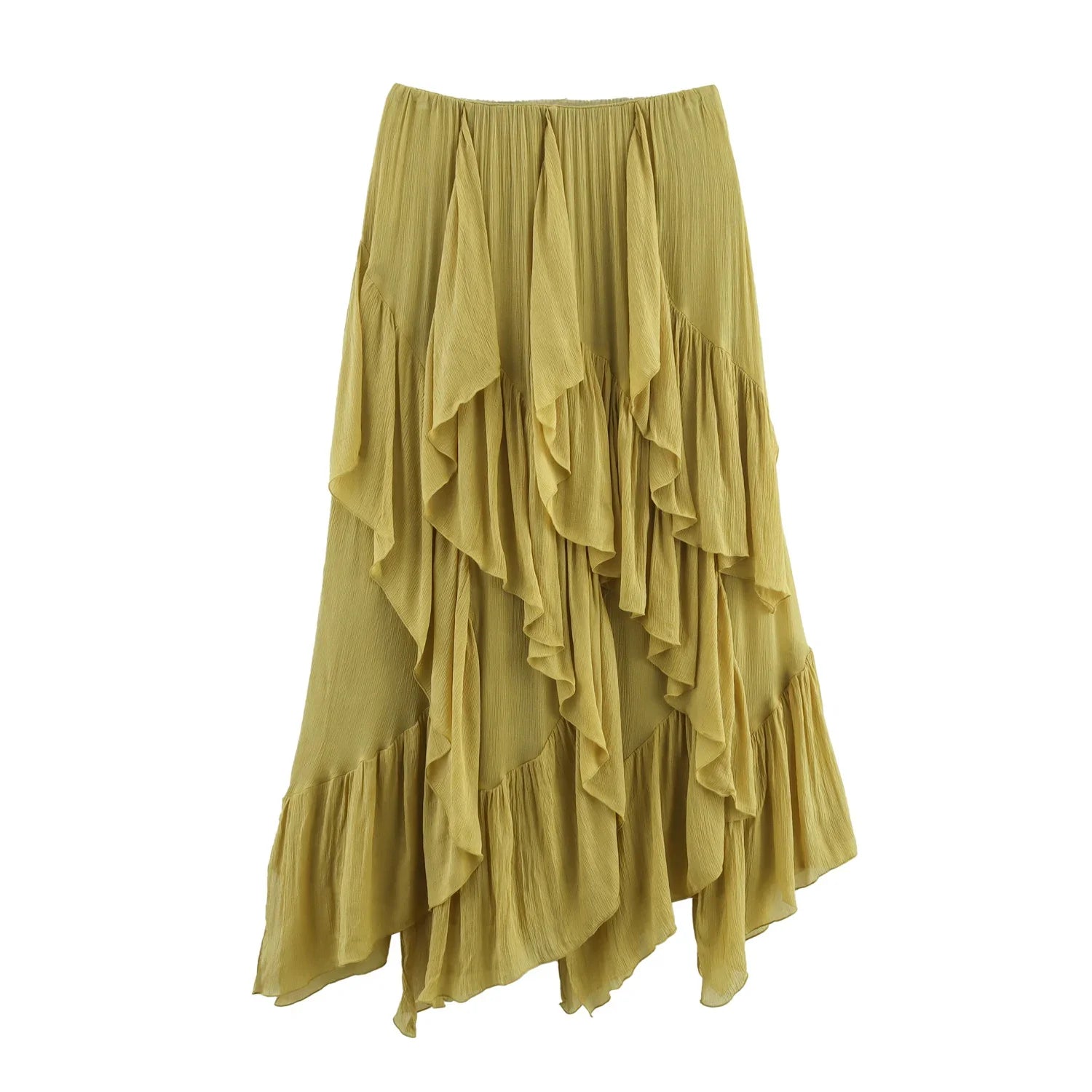 Women’s Splicing Irregular Versatile Solid Color Temperament Half Skirt