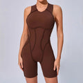 Women’s Sports Bodysuit Kit Yoga Fitness Jumpsuit - coffee 5 / S