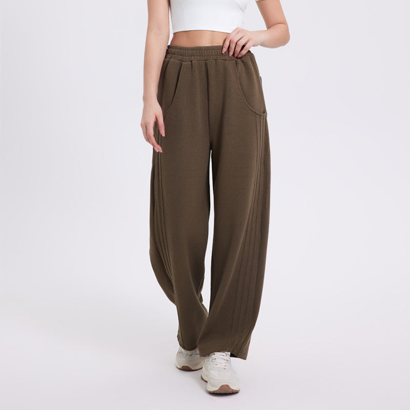 Women’s Sports Fashion Casual Straight Pants - Palm Green / L - Other