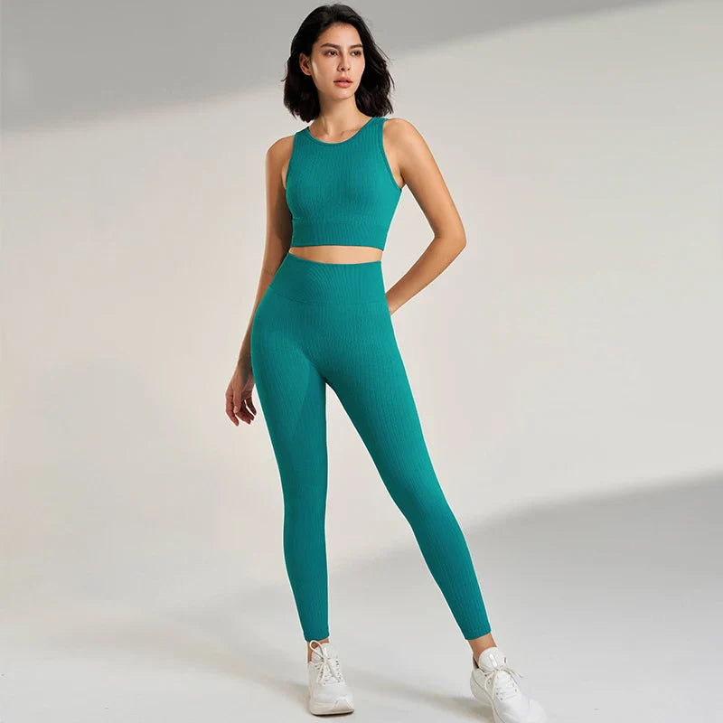 Women’s Sports Fitness Suit Yoga Running Shock Bra Underwear Slim Leg Lift Hip Tight