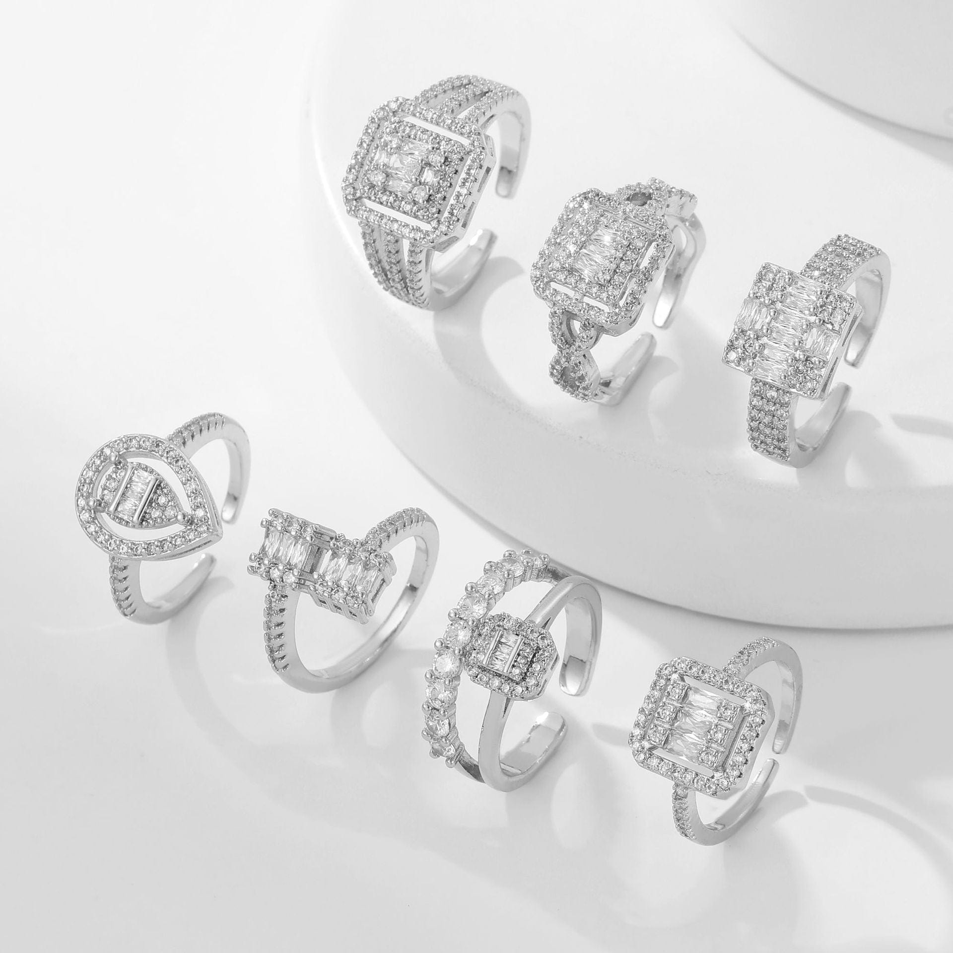 Women’s Square Full Rhinestone Zircon Ring - electronic accessories