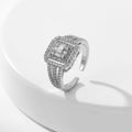 Women’s Square Full Rhinestone Zircon Ring - Style Silver - electronic accessories