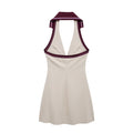 Women’s Stitching Stripe Decorative Rib Halter Dress - electronic accessories
