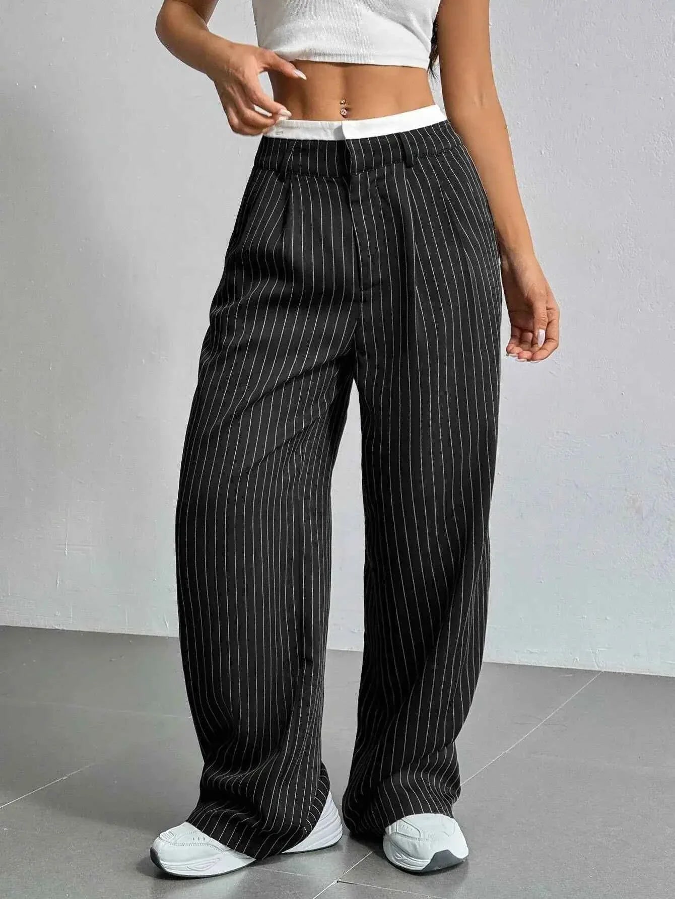 Women's Stripe Straight Pants