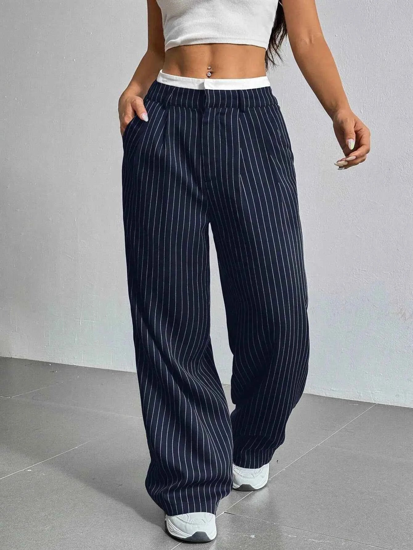 Women's Stripe Straight Pants