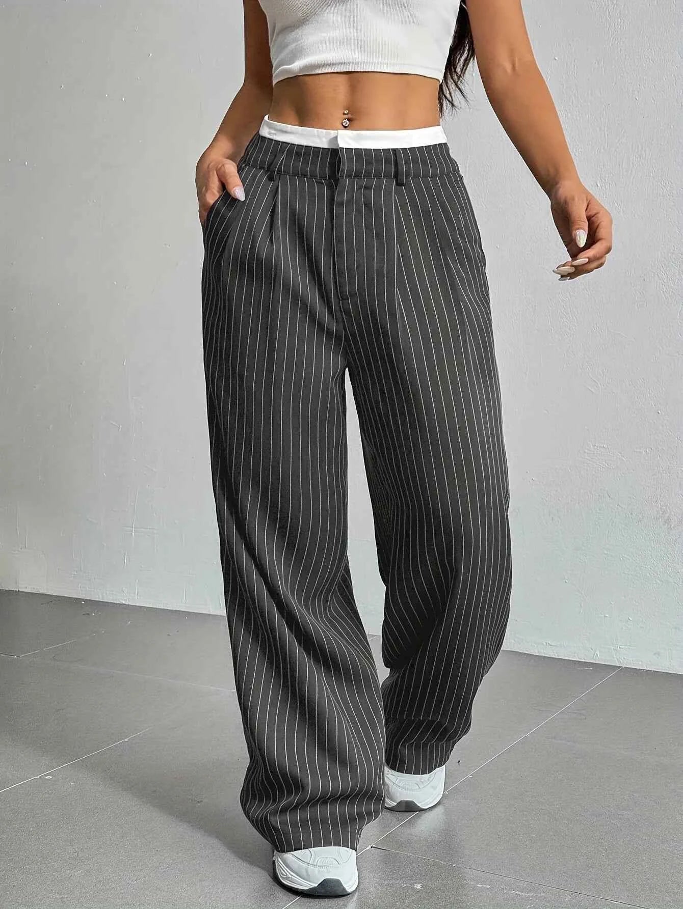 Women's Stripe Straight Pants