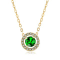 Women’s Stylish Round Zircon Pendant Clavicle Chain - Gold Turquoise - electronic accessories