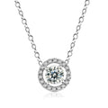 Women’s Stylish Round Zircon Pendant Clavicle Chain - Platinum White Stone - electronic accessories